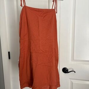 Abercrombie & Fitch Burnt Orange Spaghetti Stap Mini Dress